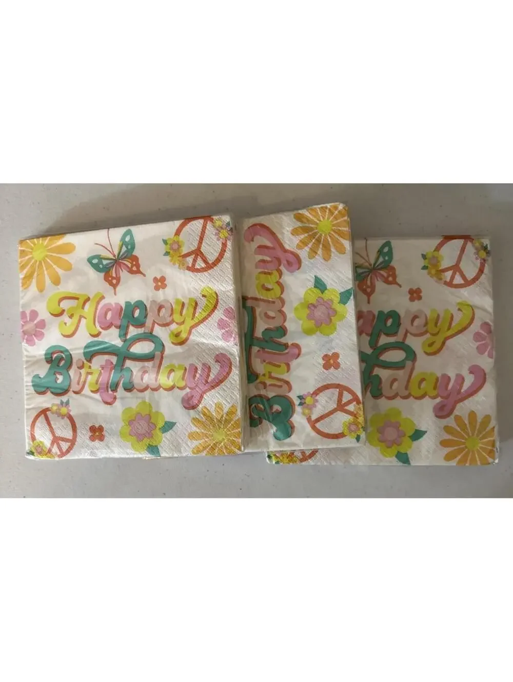 Party Supplies Lot 5 Lrg Plates 5 Sm Plates 3 Napkins Peace Birthday Floral Pink
